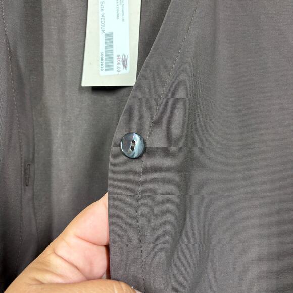 Also Known As Medium One Button Cardigan Brown Nylon Blend V Neck Long Sleeves - Picture 7 of 9